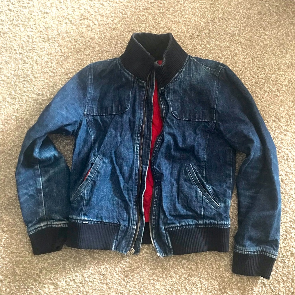 Old Navy Y2K denim bomber jacket